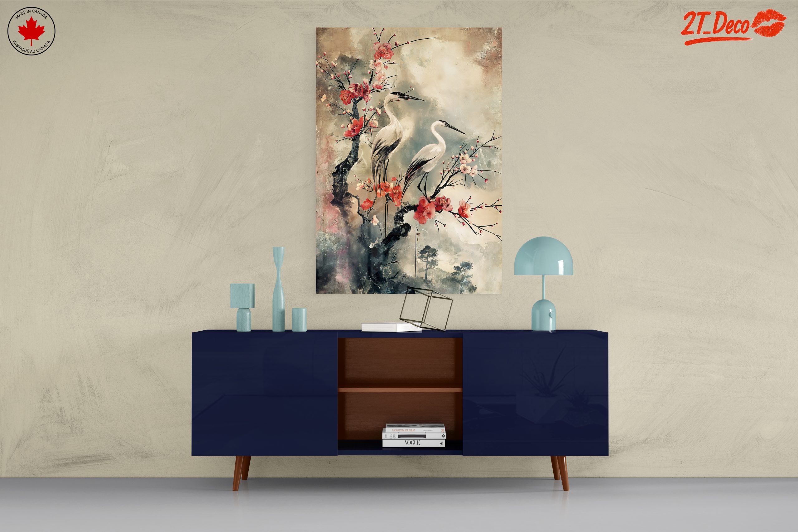 Cranes and Cherry Blossoms Wall Art - Image 8