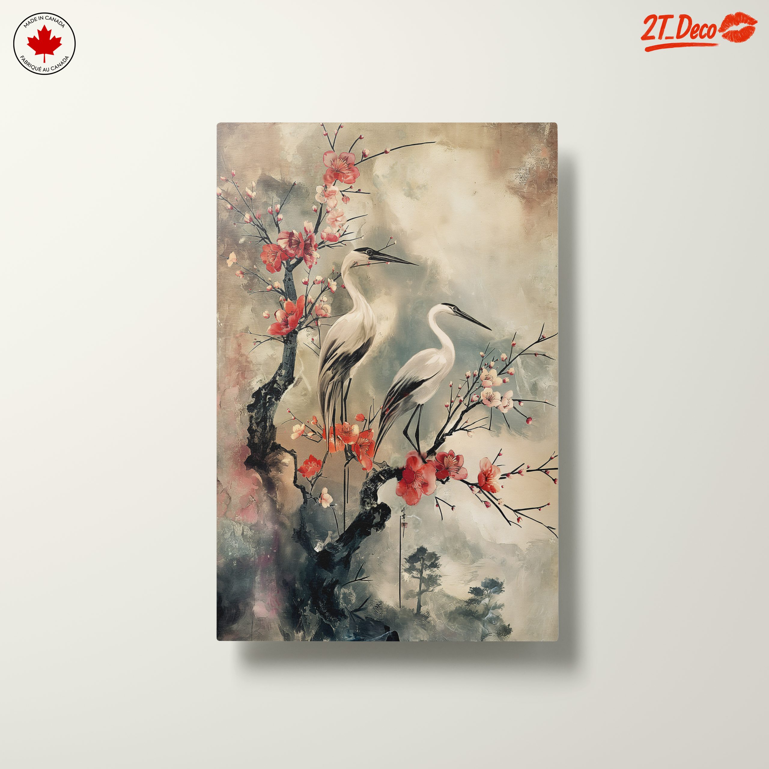 Cranes and Cherry Blossoms Wall Art - Image 10