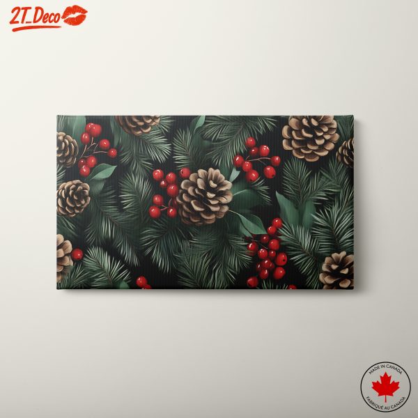 Holiday Pinecones and Berries Art