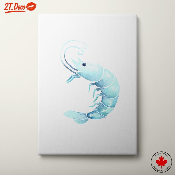 Blue Shrimp Watercolor Art
