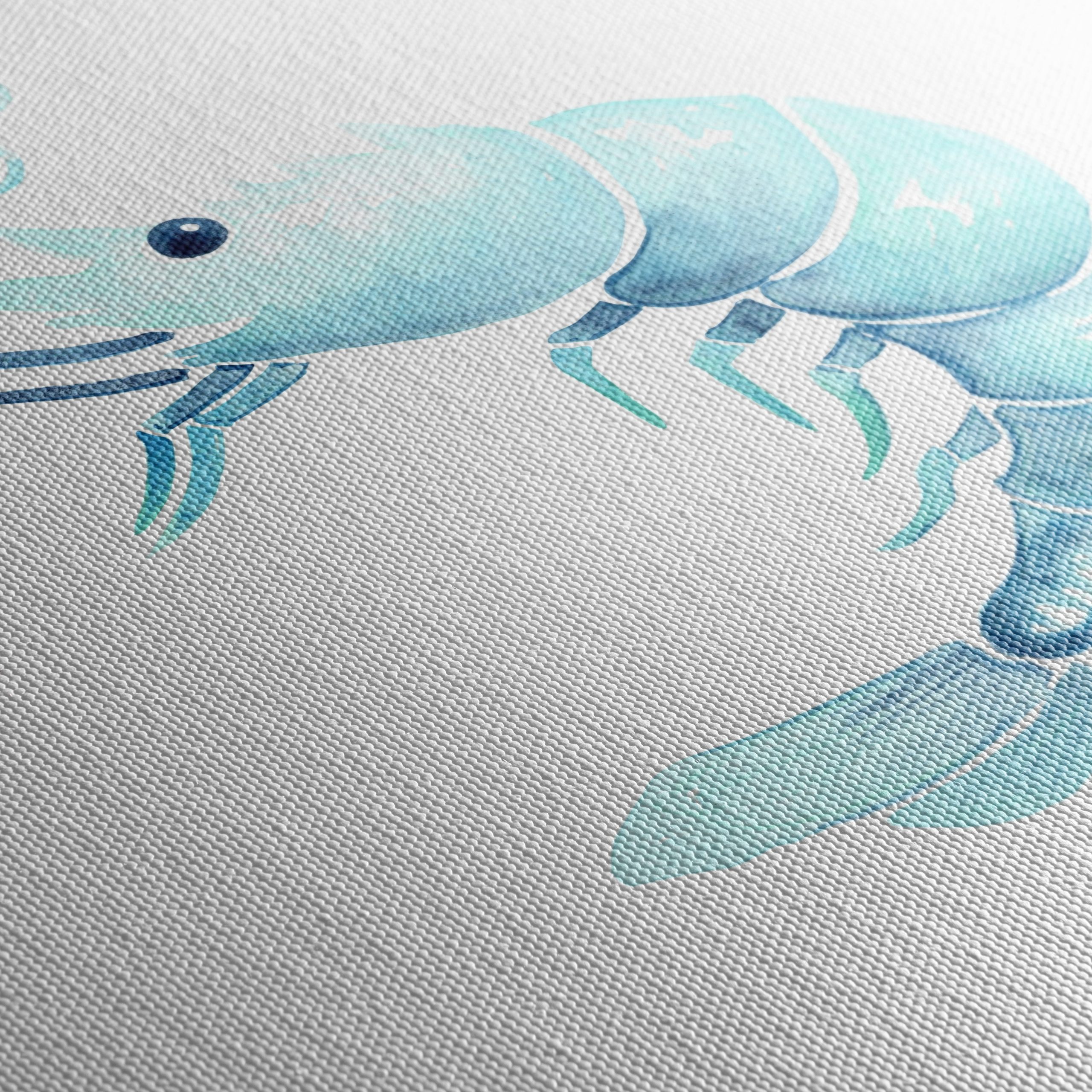 Blue Shrimp Watercolor Art - Image 5
