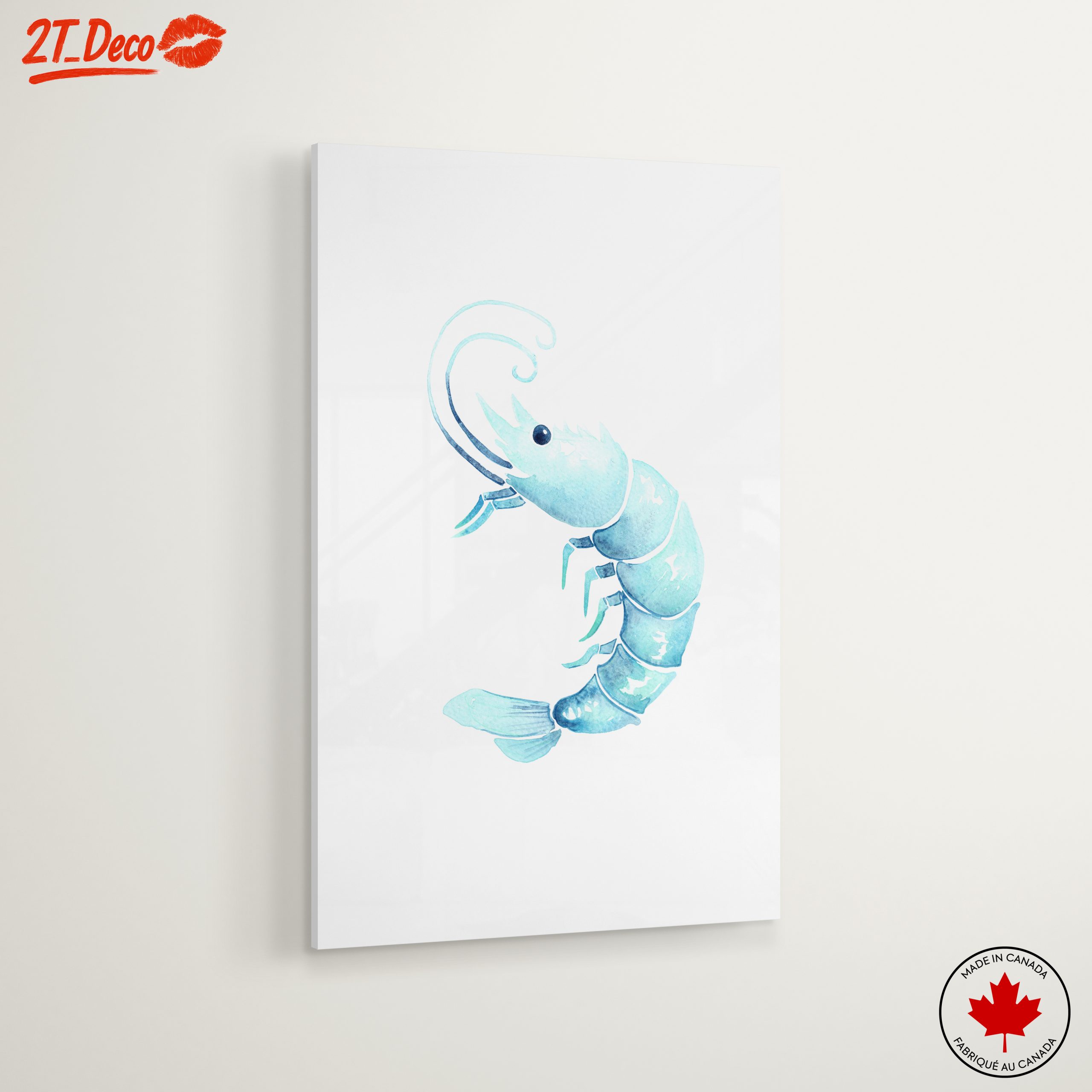 Blue Shrimp Watercolor Art - Image 6