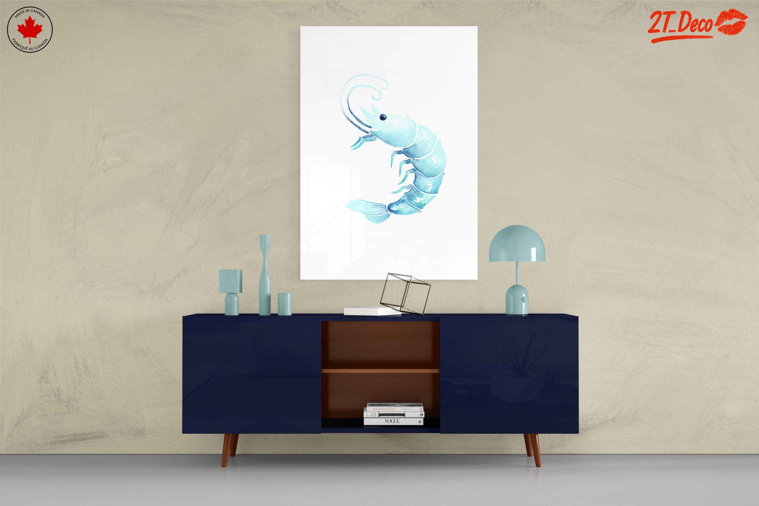Blue Shrimp Watercolor Art - Image 8