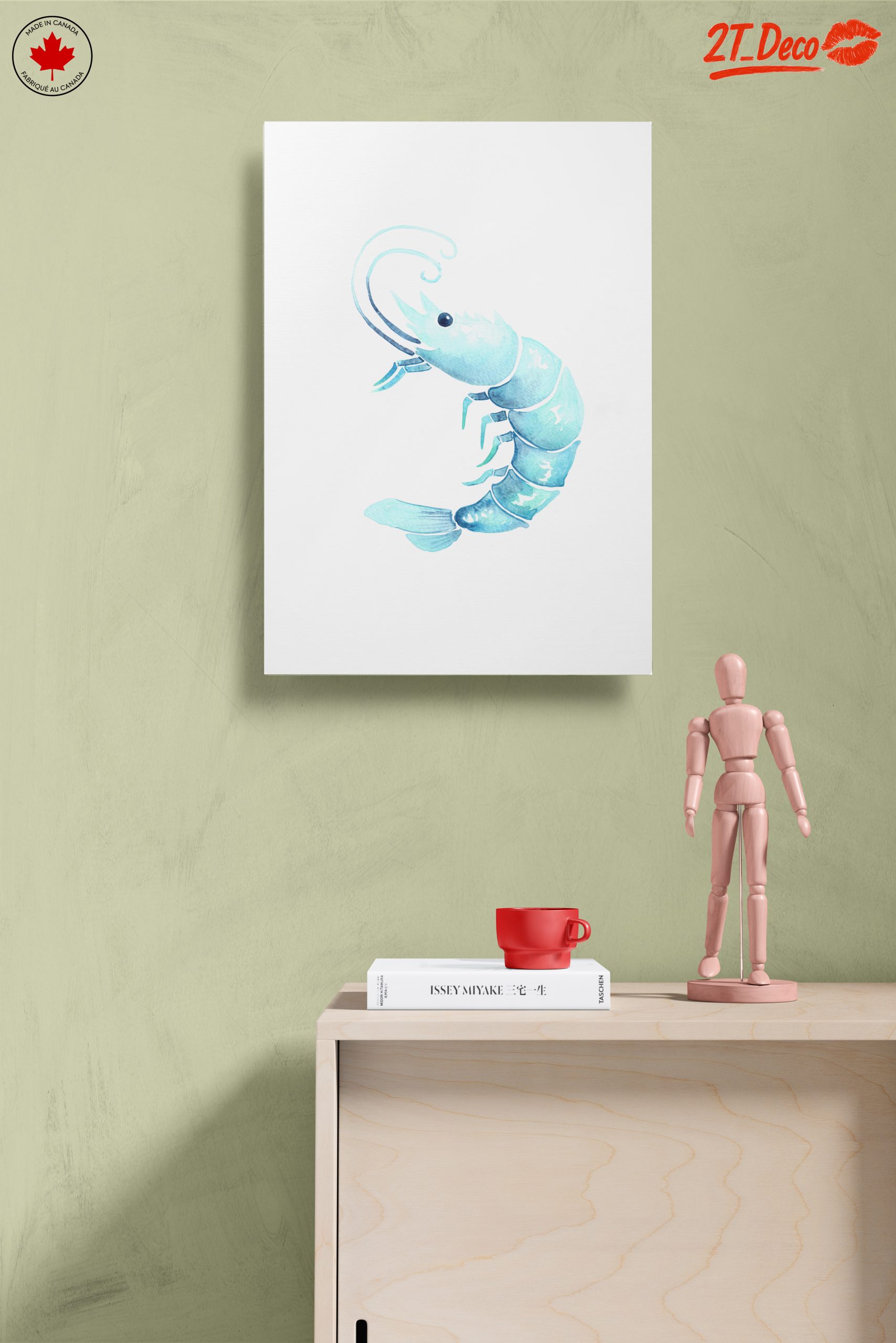 Blue Shrimp Watercolor Art - Image 14