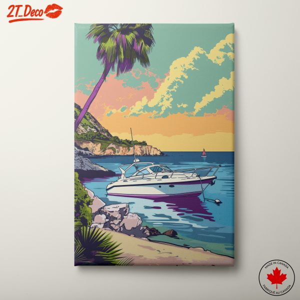 Vibrant Coastal Adventure Scene Art