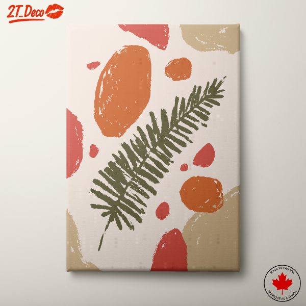 Stylized Botanical Abstract Art with Earthy Tones