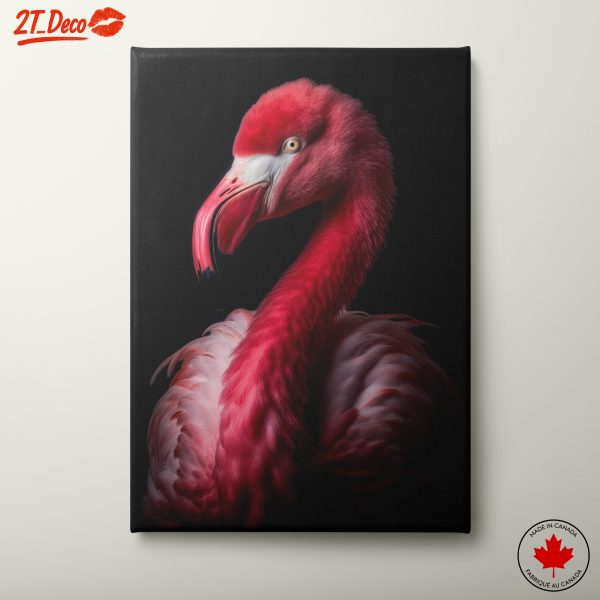 Artistic Flamingo on Black Background