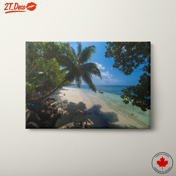 Tranquil Beach Scene with Palm Trees