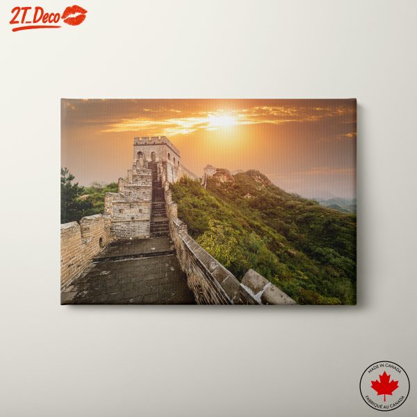 Scenic View of the Great Wall of China at Sunset