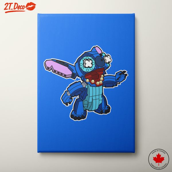 Cute Cartoon Character Art Featuring Blue Robot