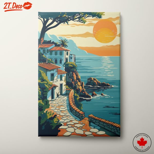 Coastal Adventure Landscape with Vibrant Sunset