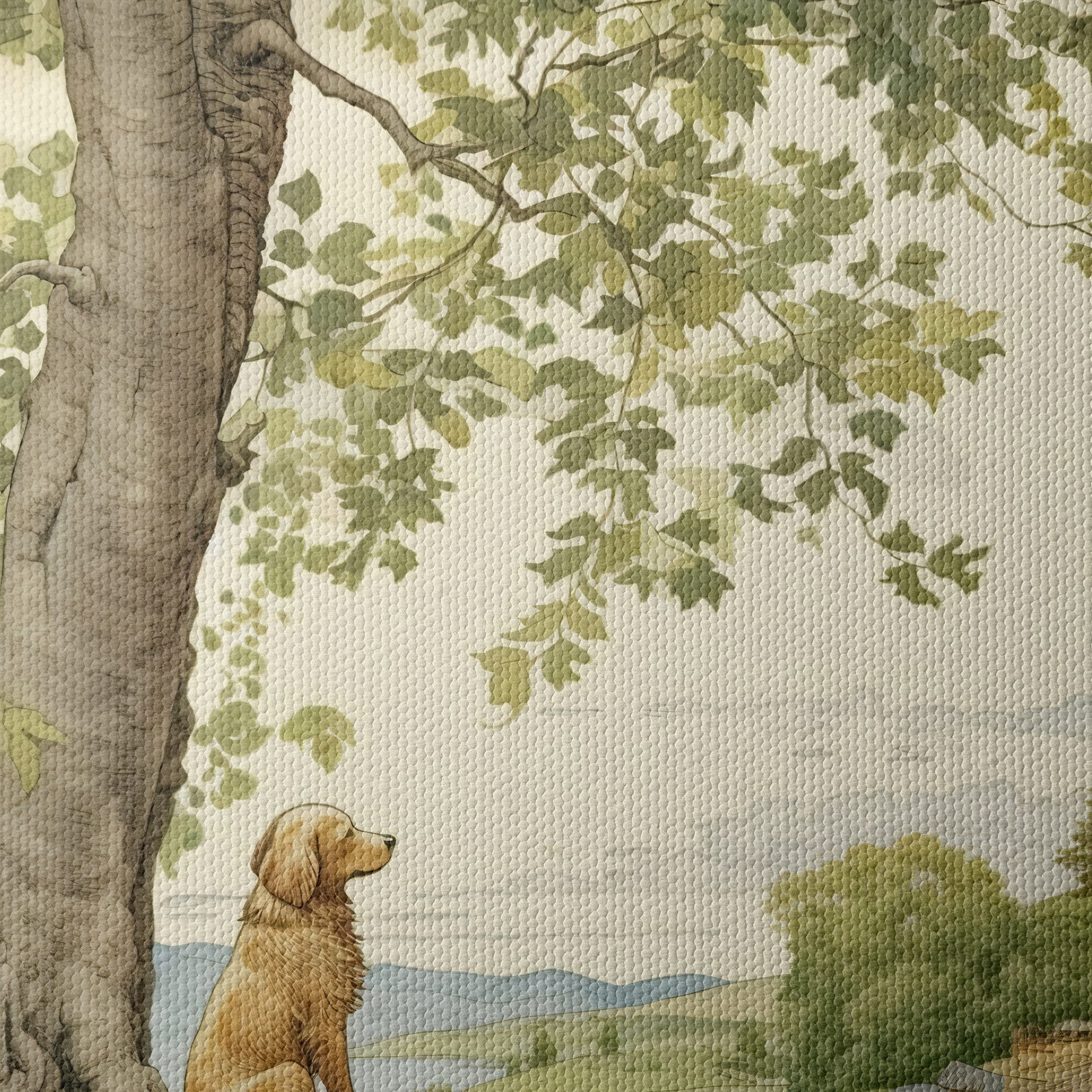 Golden Retriever in Tranquil Landscape Art - Image 4