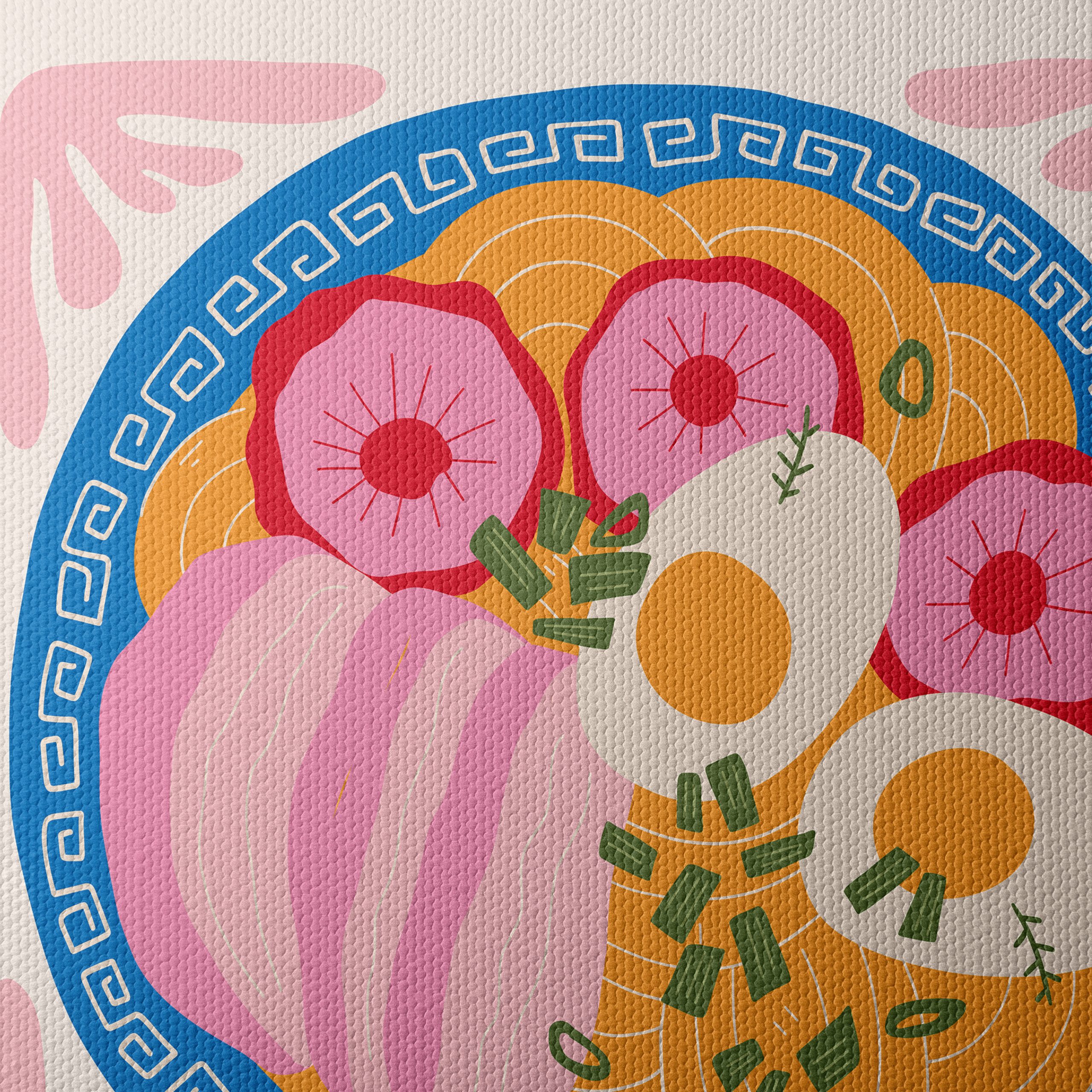 Stylized Abstract Food Art Plate - Image 4