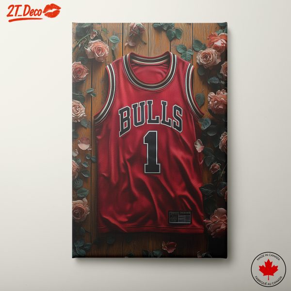 Iconic Basketball Jersey with Floral Background