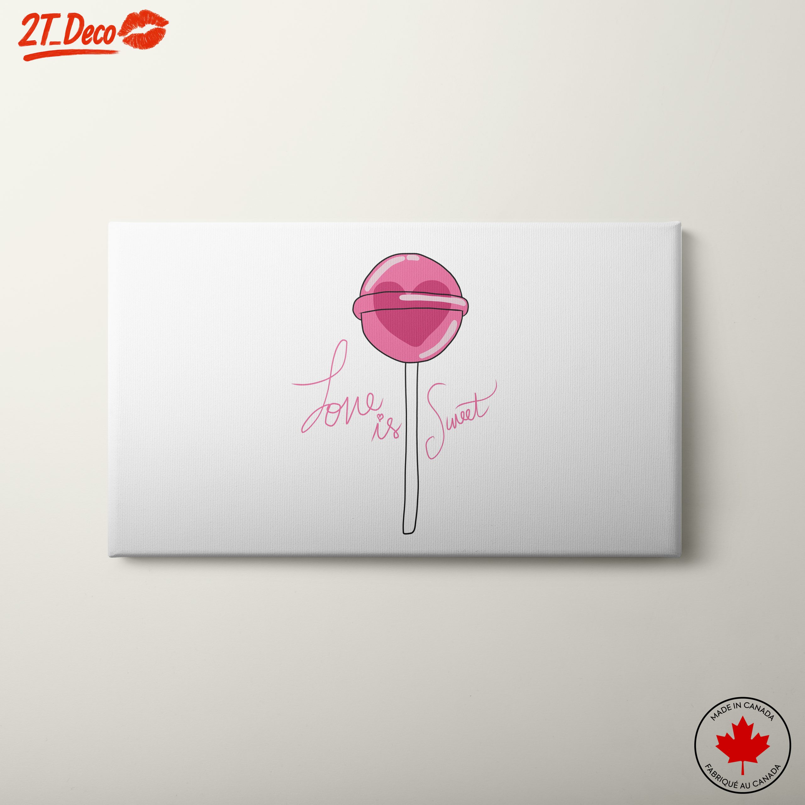 Cute Lollipop Illustration with Sweet Love Theme