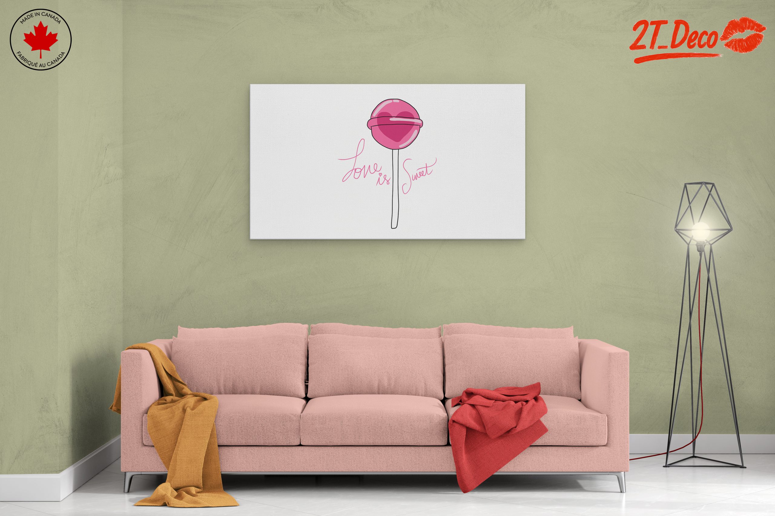 Cute Lollipop Illustration with Sweet Love Theme - Image 2