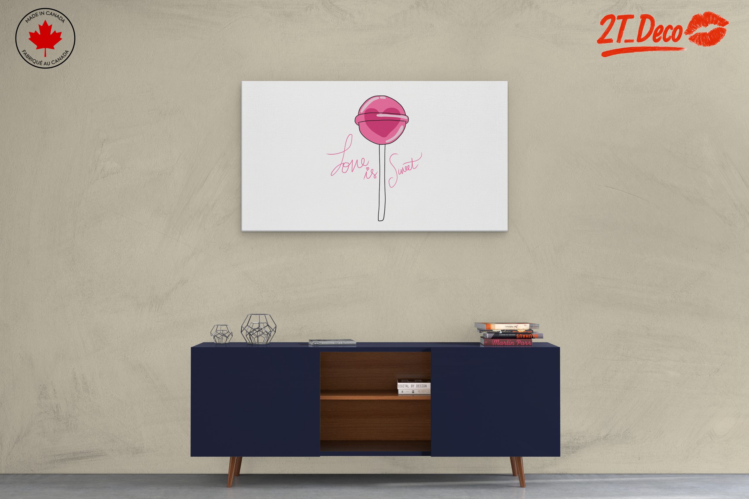 Cute Lollipop Illustration with Sweet Love Theme - Image 3