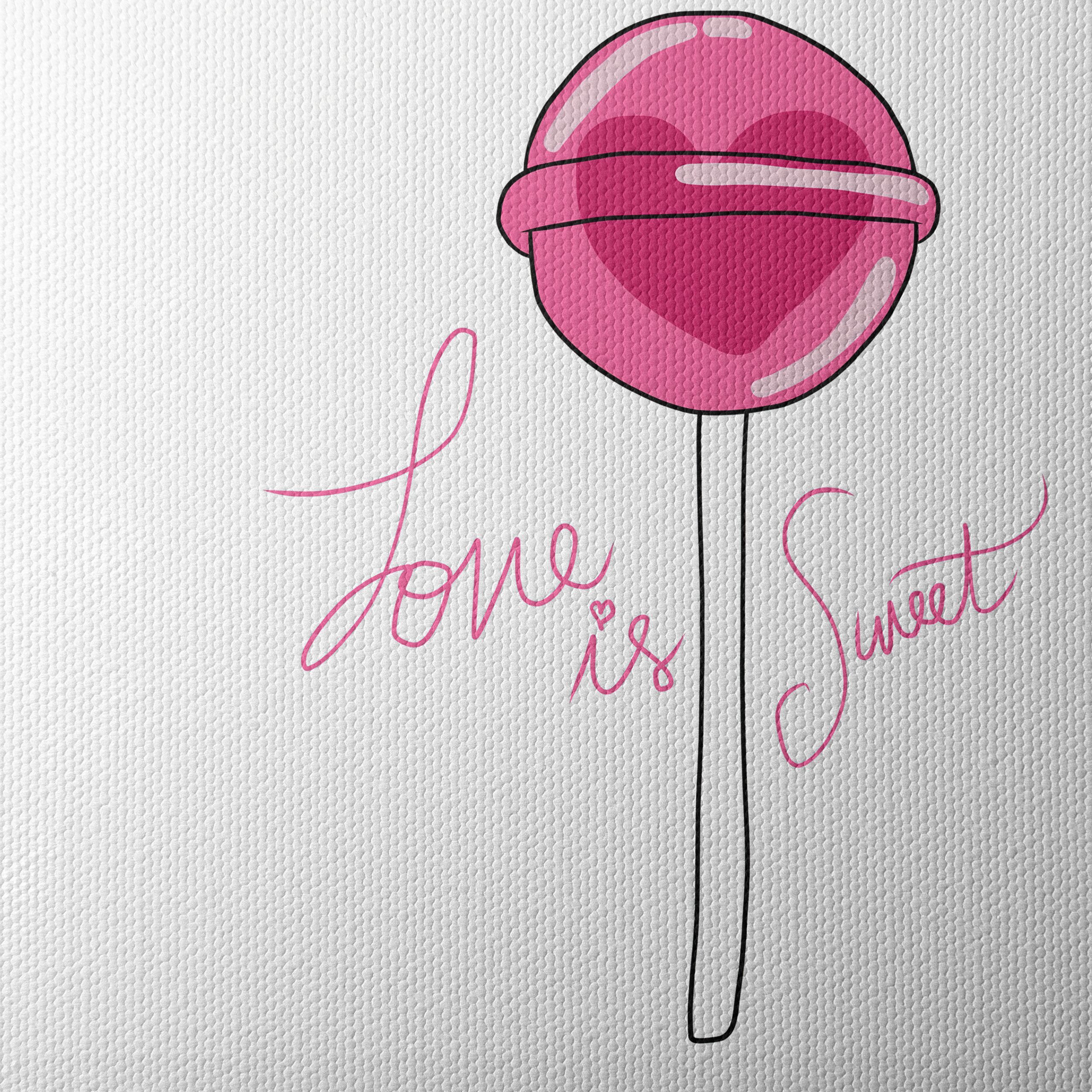 Cute Lollipop Illustration with Sweet Love Theme - Image 4