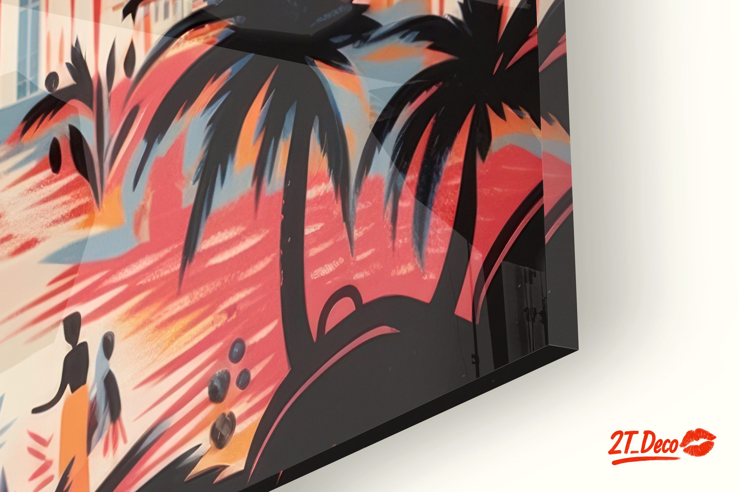Vibrant Tropical Coastal Scene Art - Image 9