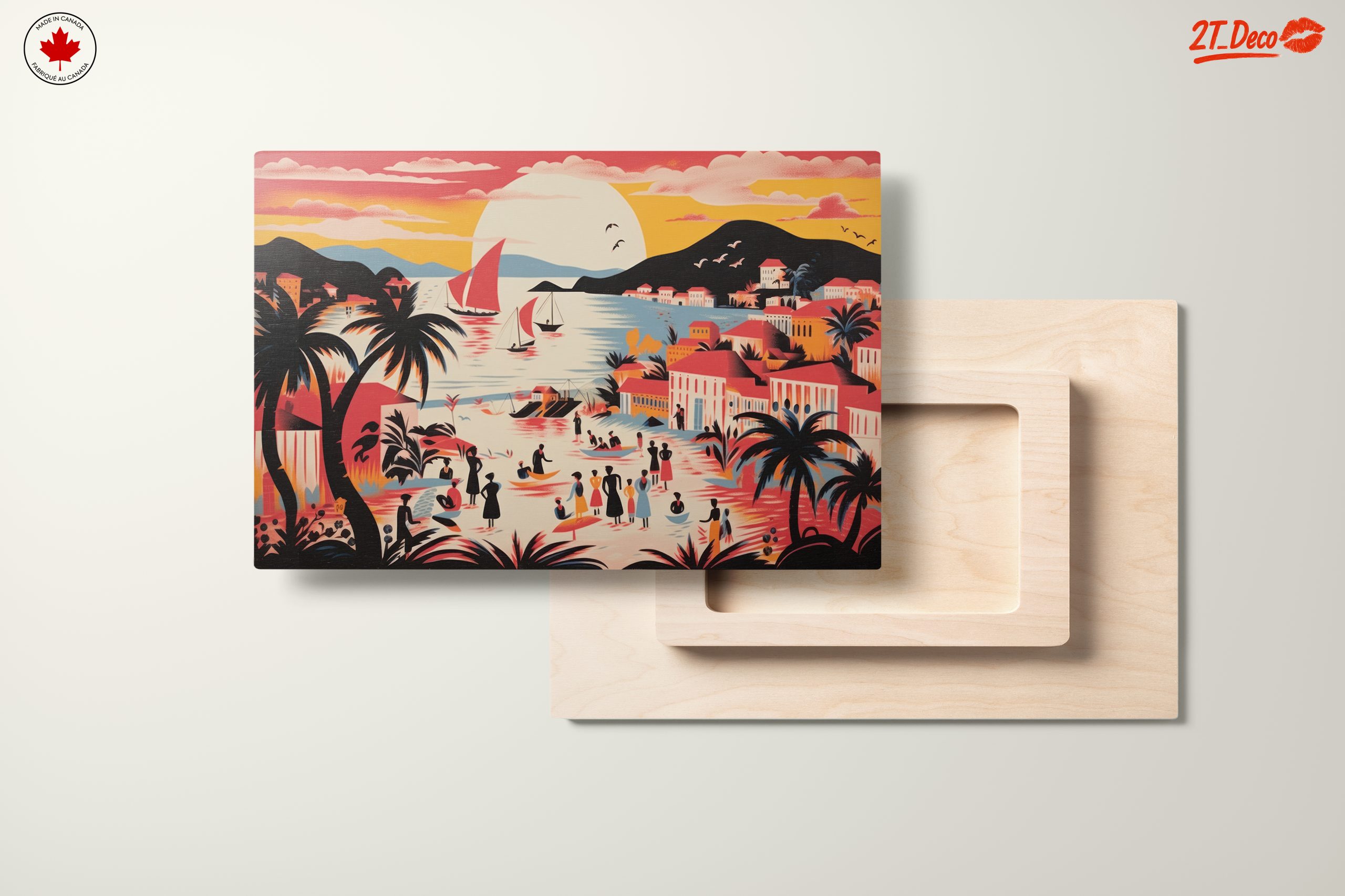 Vibrant Tropical Coastal Scene Art - Image 11