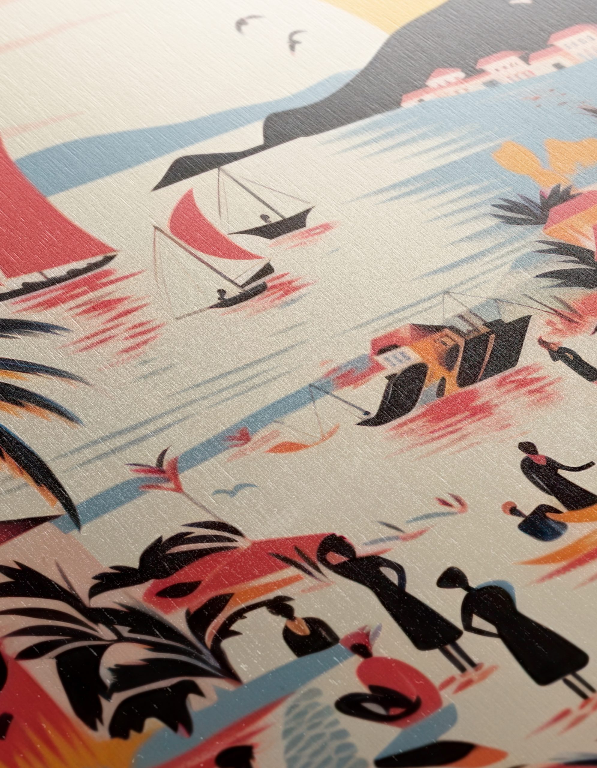 Vibrant Tropical Coastal Scene Art - Image 12