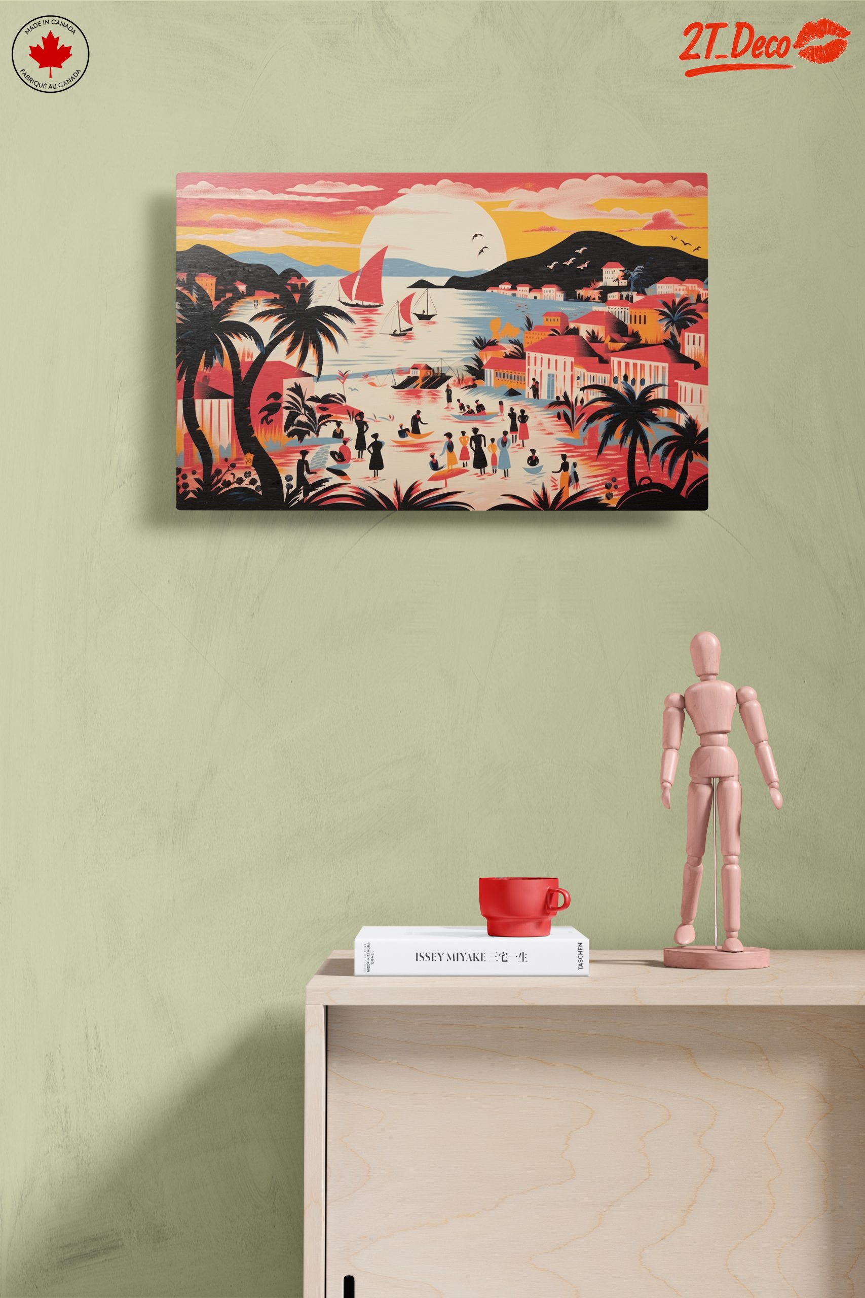 Vibrant Tropical Coastal Scene Art - Image 14