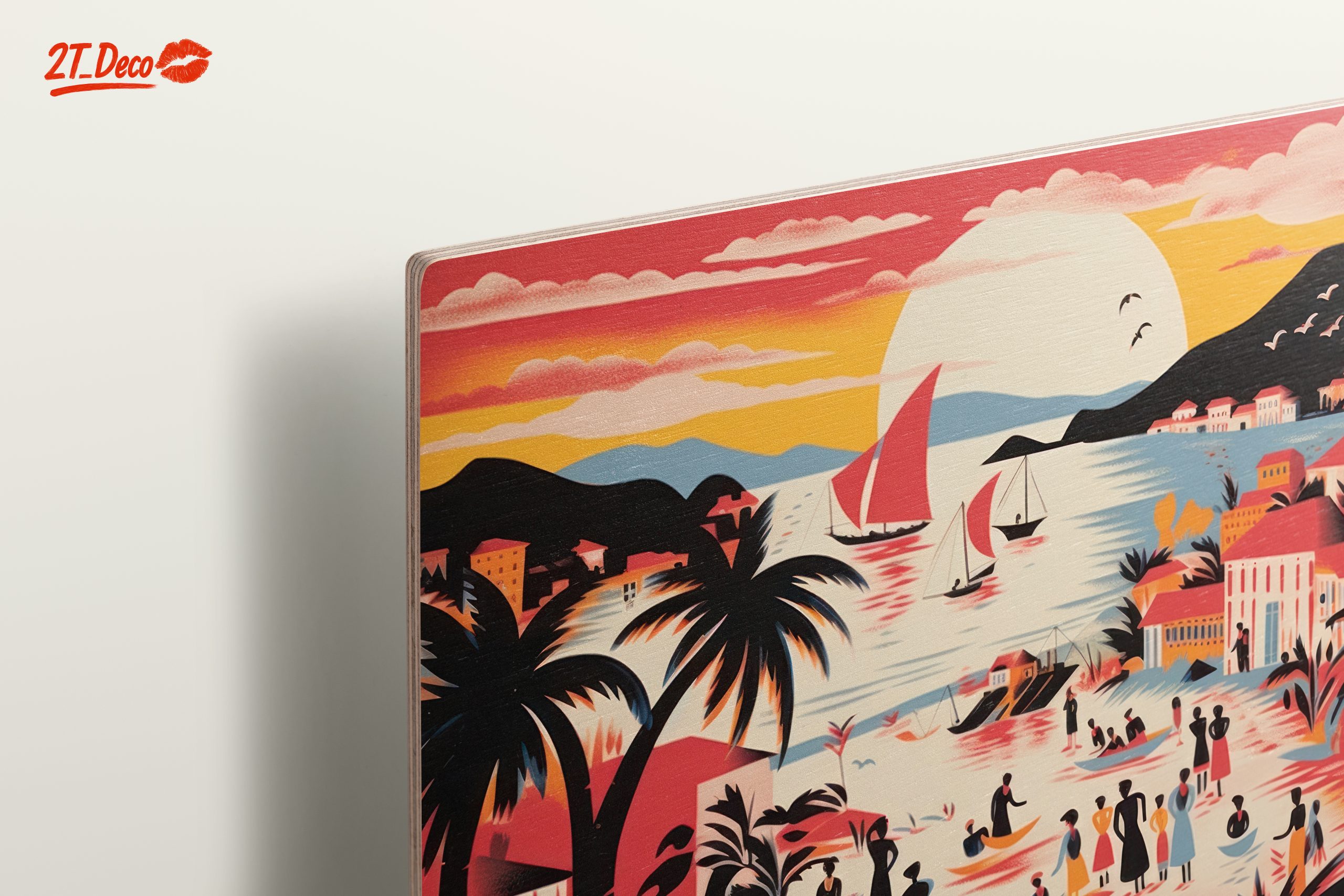 Vibrant Tropical Coastal Scene Art - Image 15