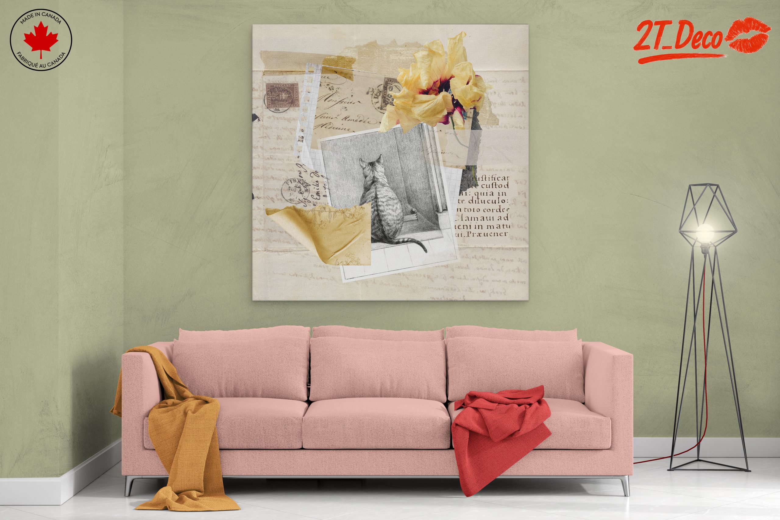 Charming Cat Collage with Floral Accents - Image 2