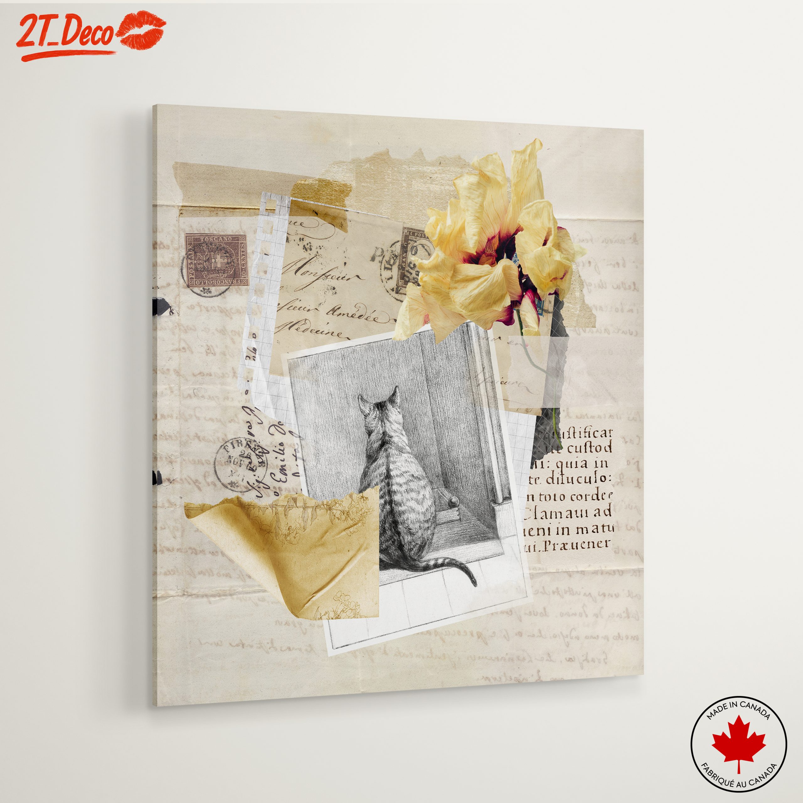 Charming Cat Collage with Floral Accents - Image 6