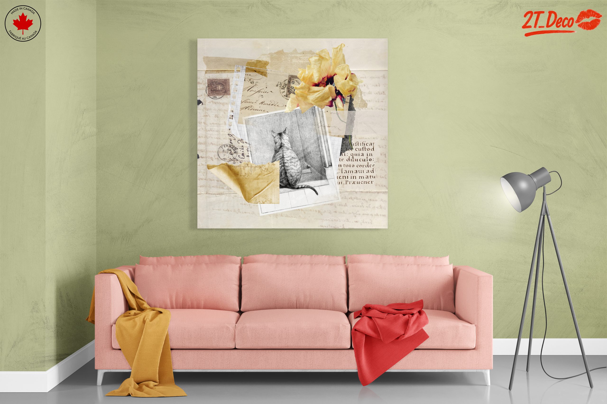 Charming Cat Collage with Floral Accents - Image 7