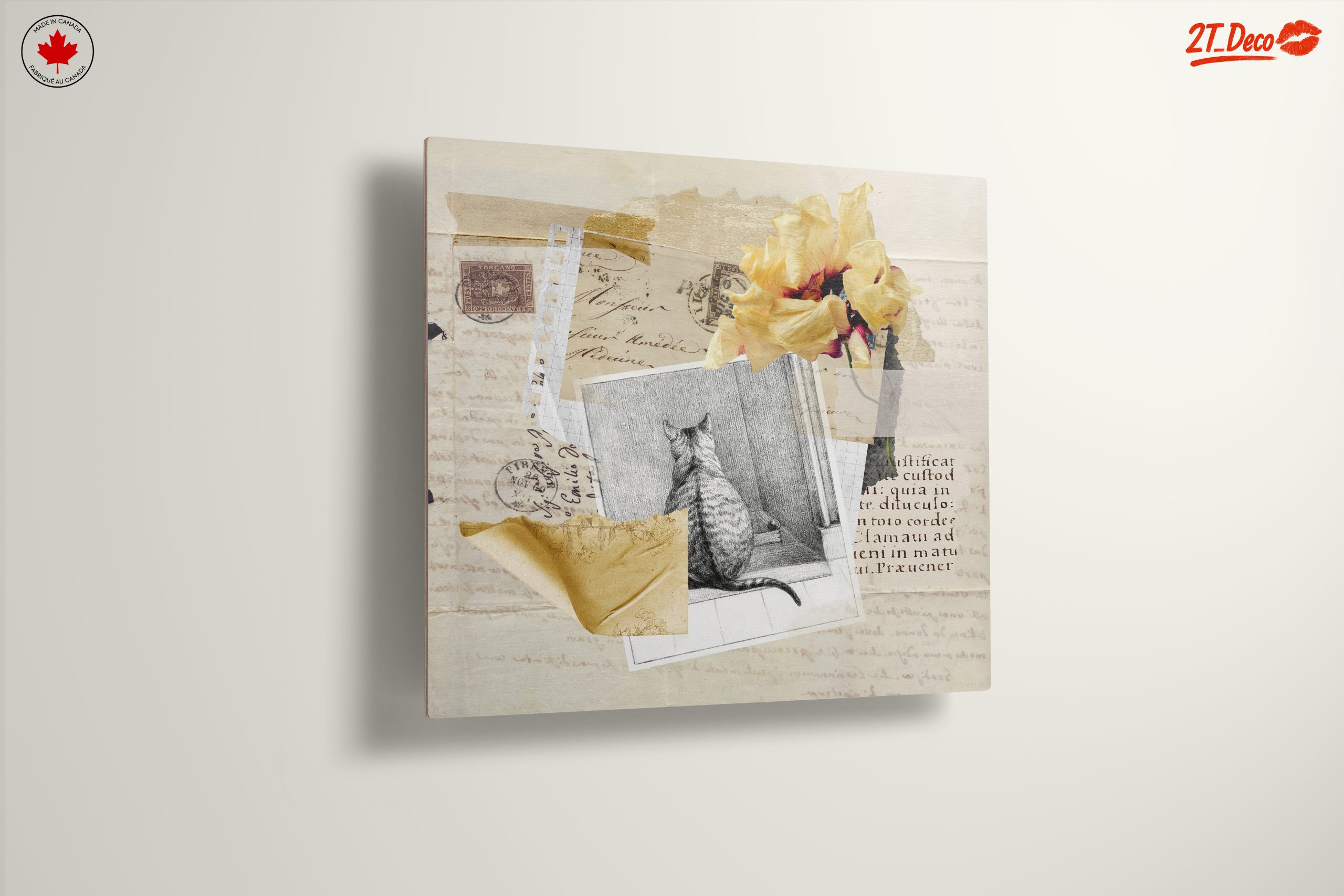 Charming Cat Collage with Floral Accents - Image 13