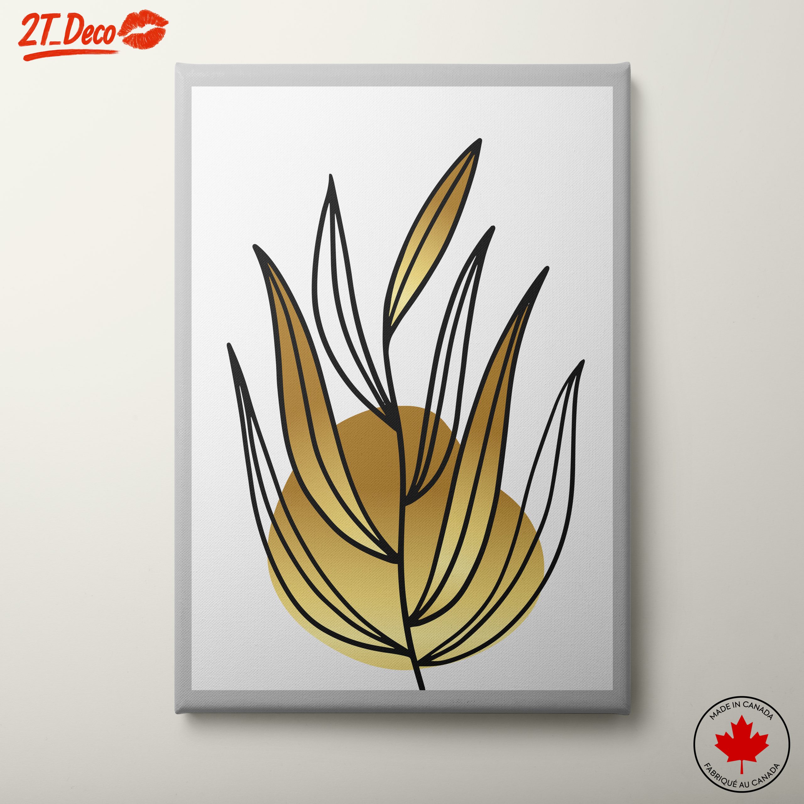 Abstract Botanical with Gold Accents