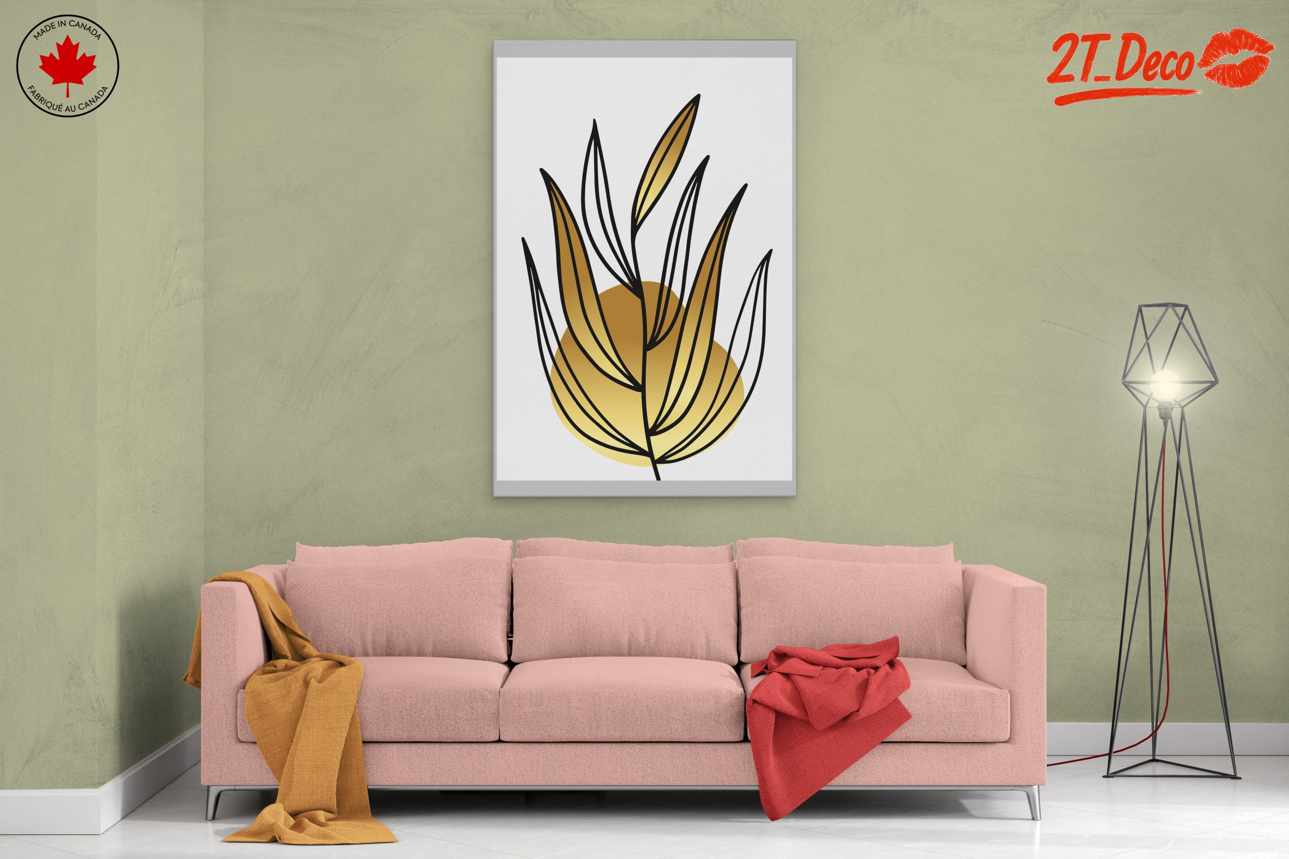 Abstract Botanical with Gold Accents - Image 2