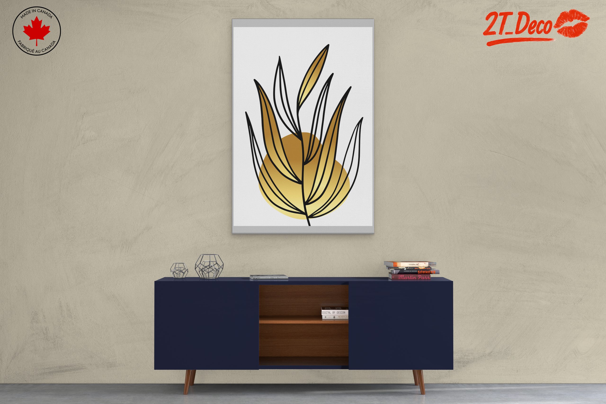 Abstract Botanical with Gold Accents - Image 3