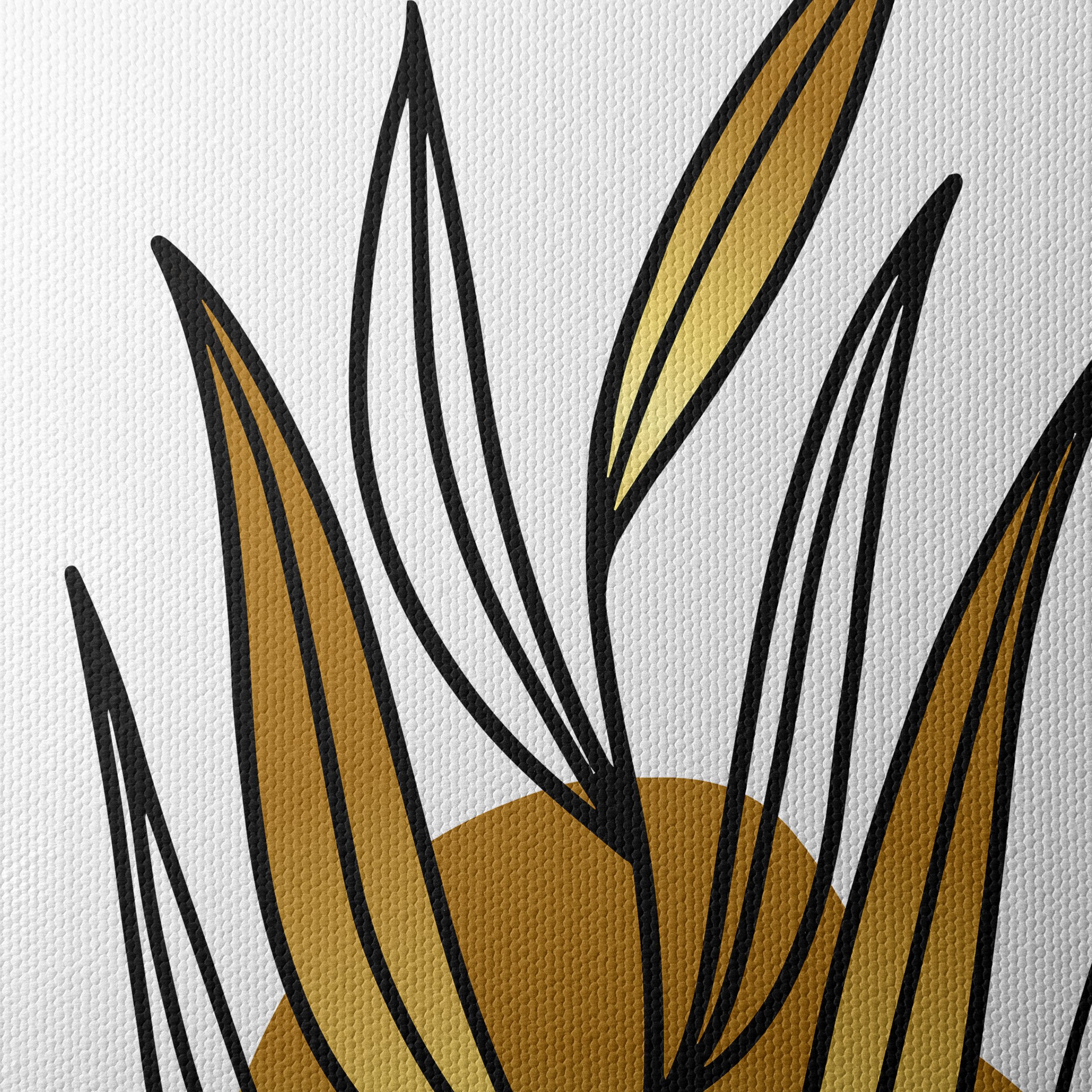 Abstract Botanical with Gold Accents - Image 4