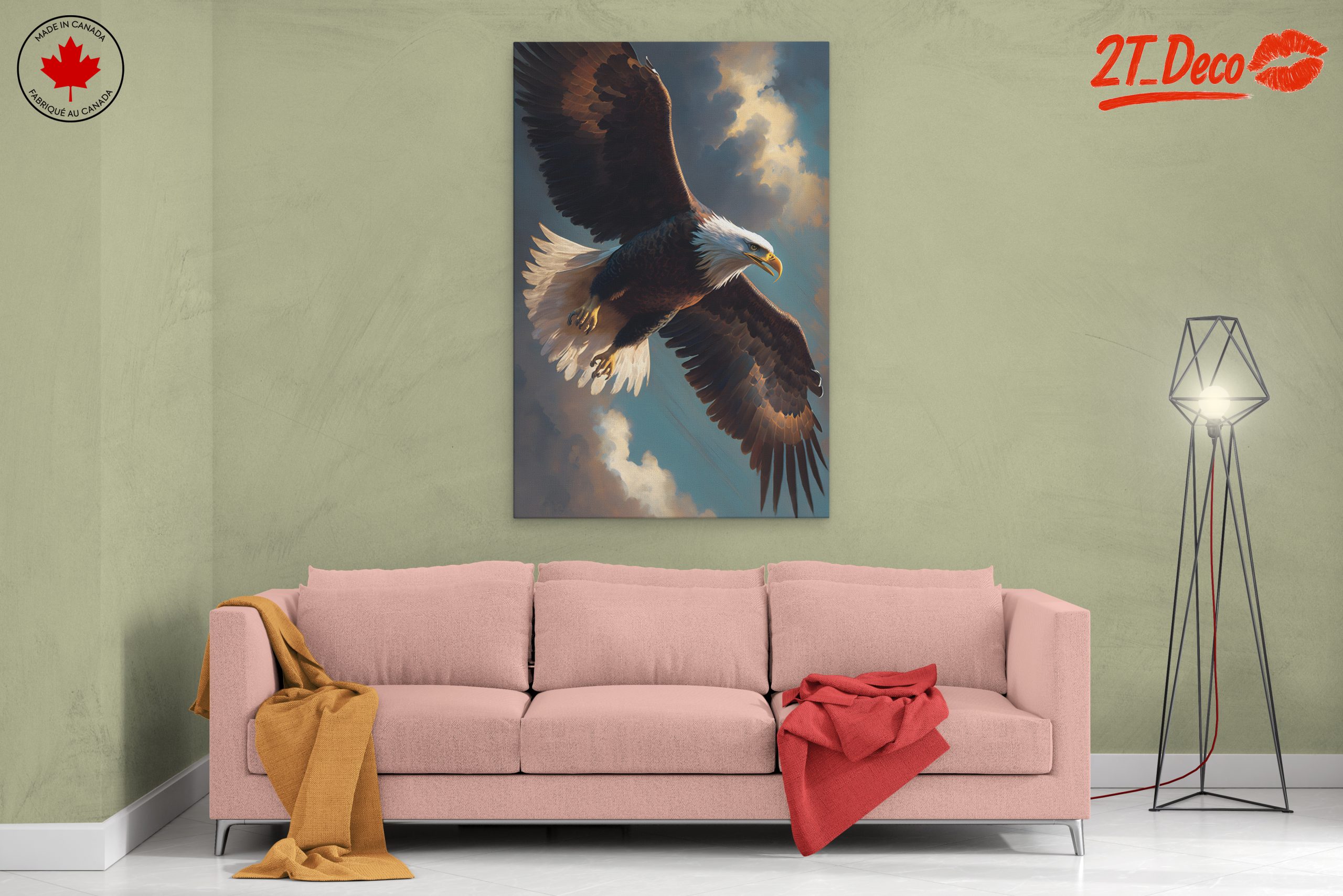 Majestic Eagle in Flight Wall Art 2 - Image 2