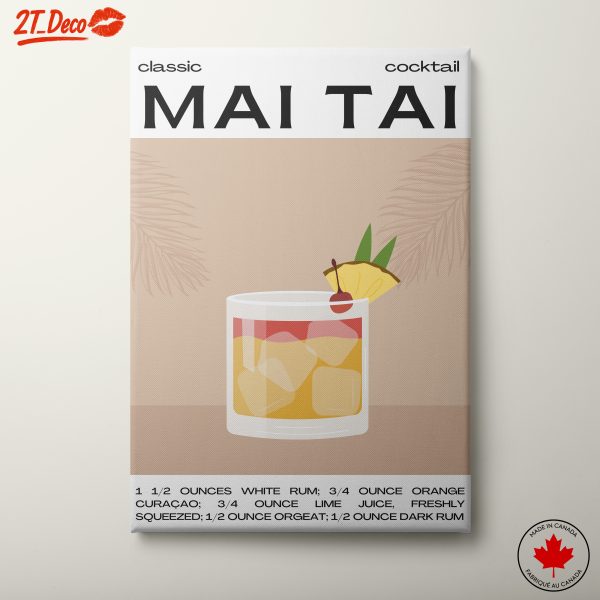 Classic Mai Tai Cocktail Recipe Art