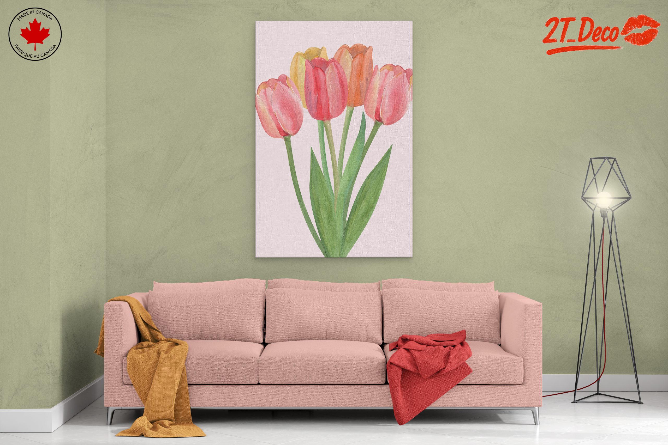 Colorful Tulip Arrangement for Home Decor - Image 2
