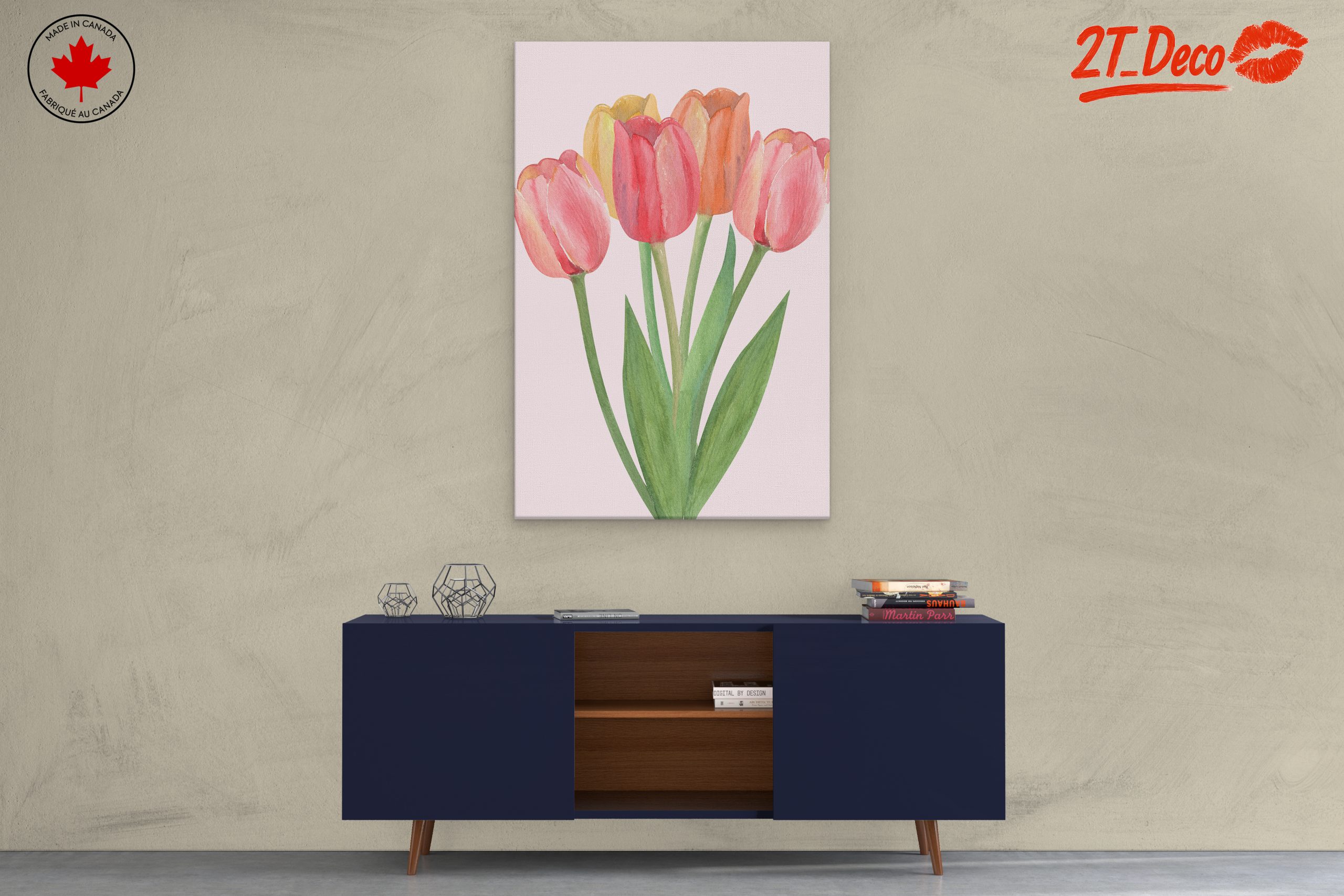 Colorful Tulip Arrangement for Home Decor - Image 3