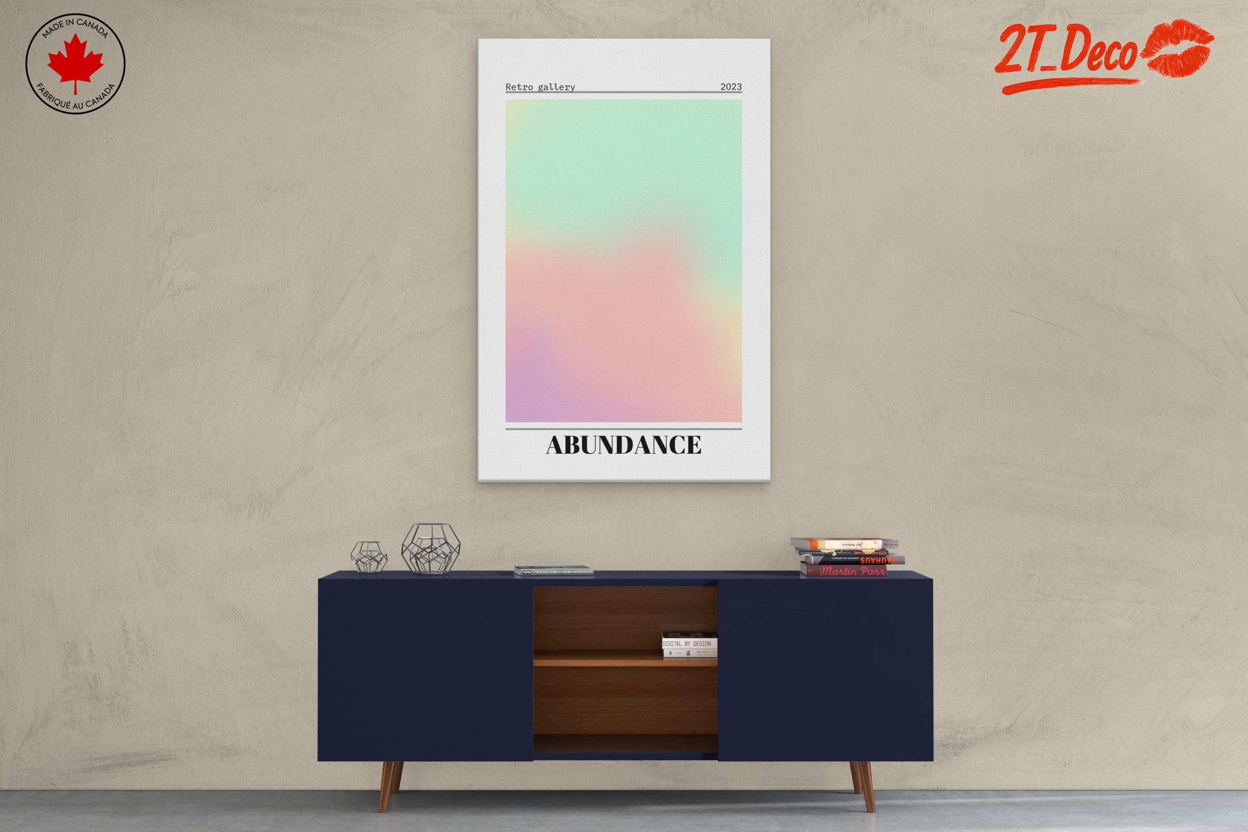 Retro Abstract Art with Soft Colors - Image 3