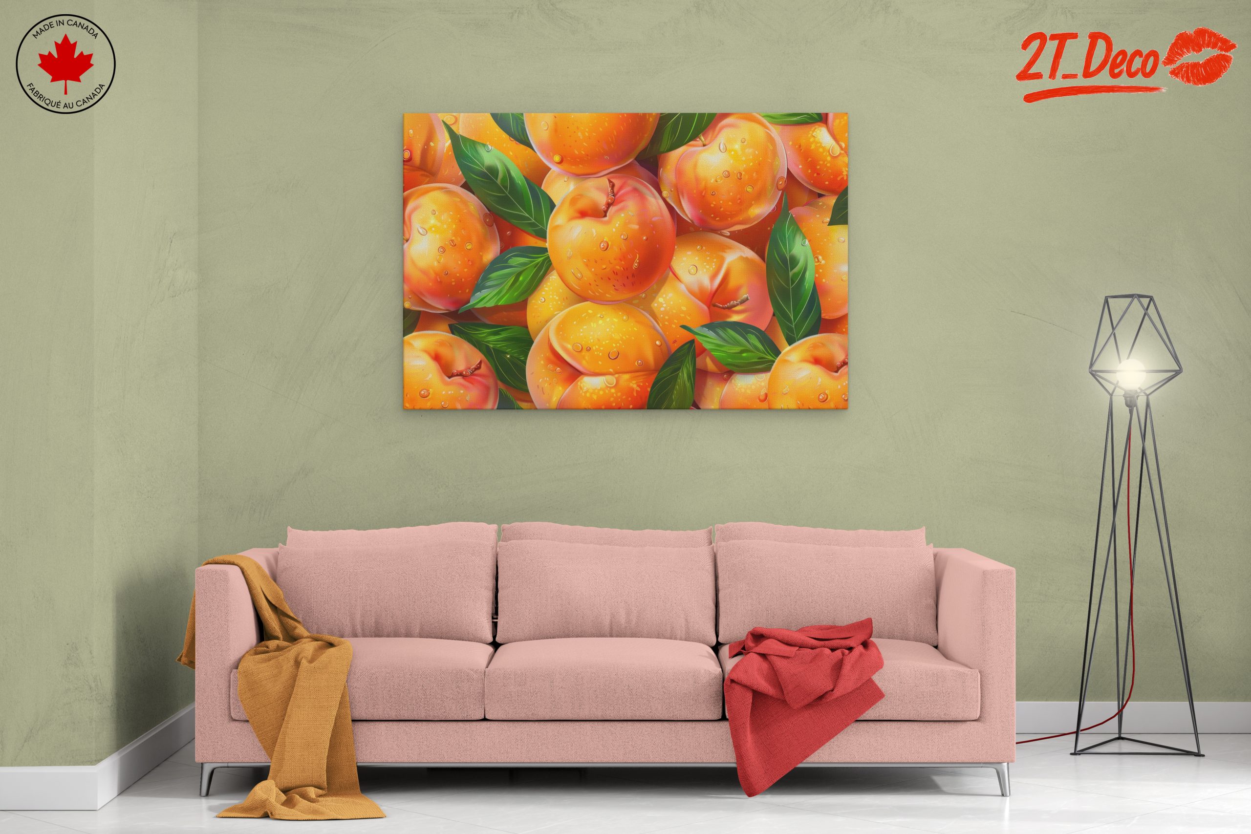 Vibrant Abstract Peach Artwork - Image 2