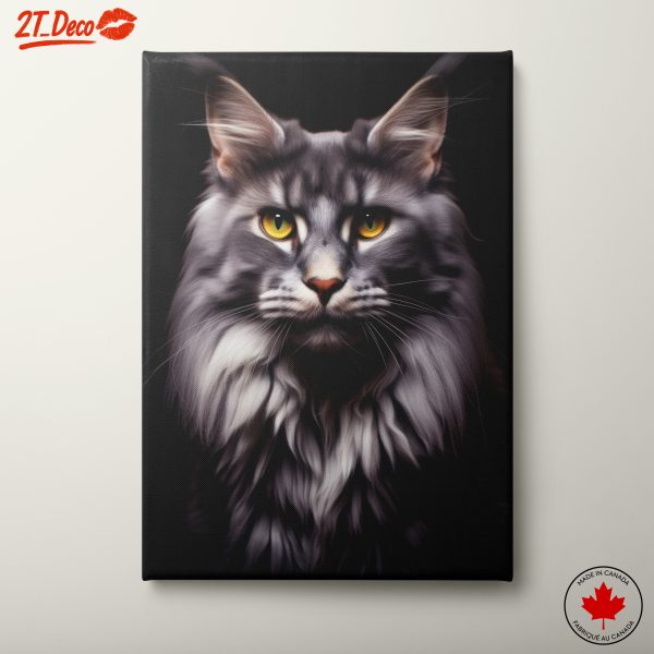 Majestic Feline Portrait on Black Background