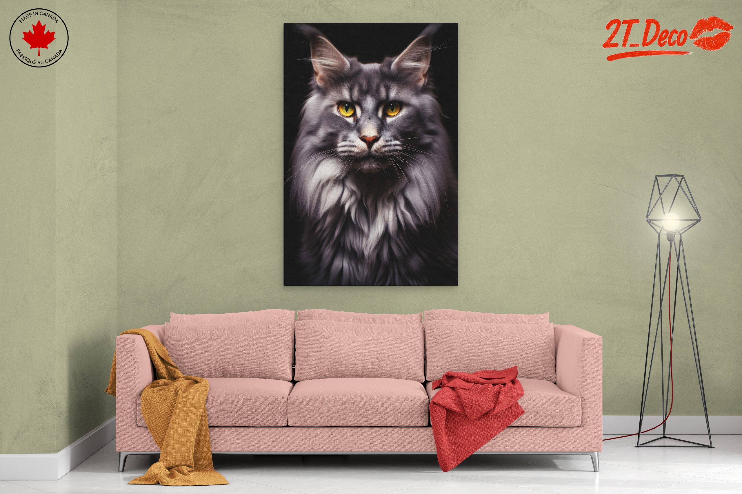 Majestic Feline Portrait on Black Background - Image 2