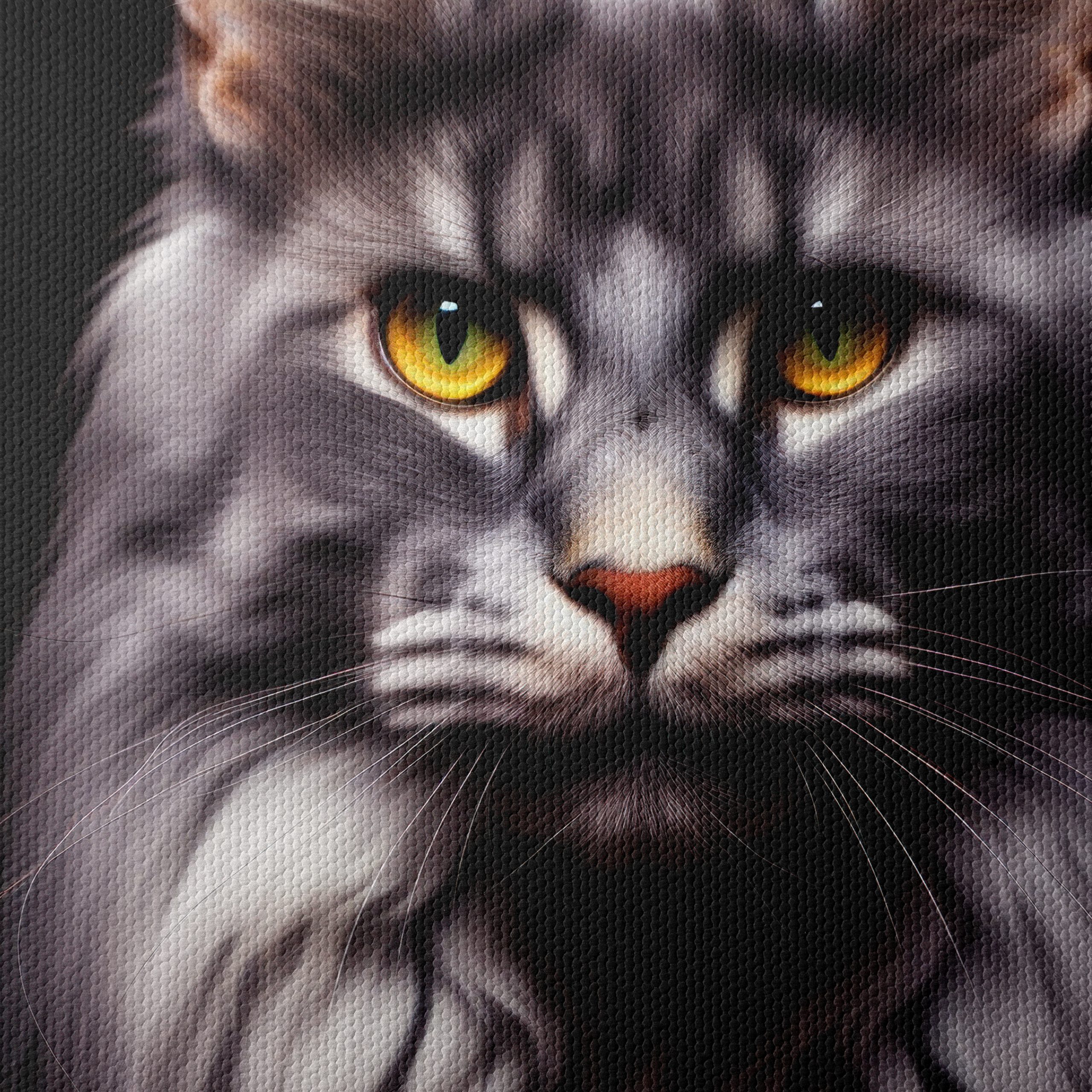 Majestic Feline Portrait on Black Background - Image 4