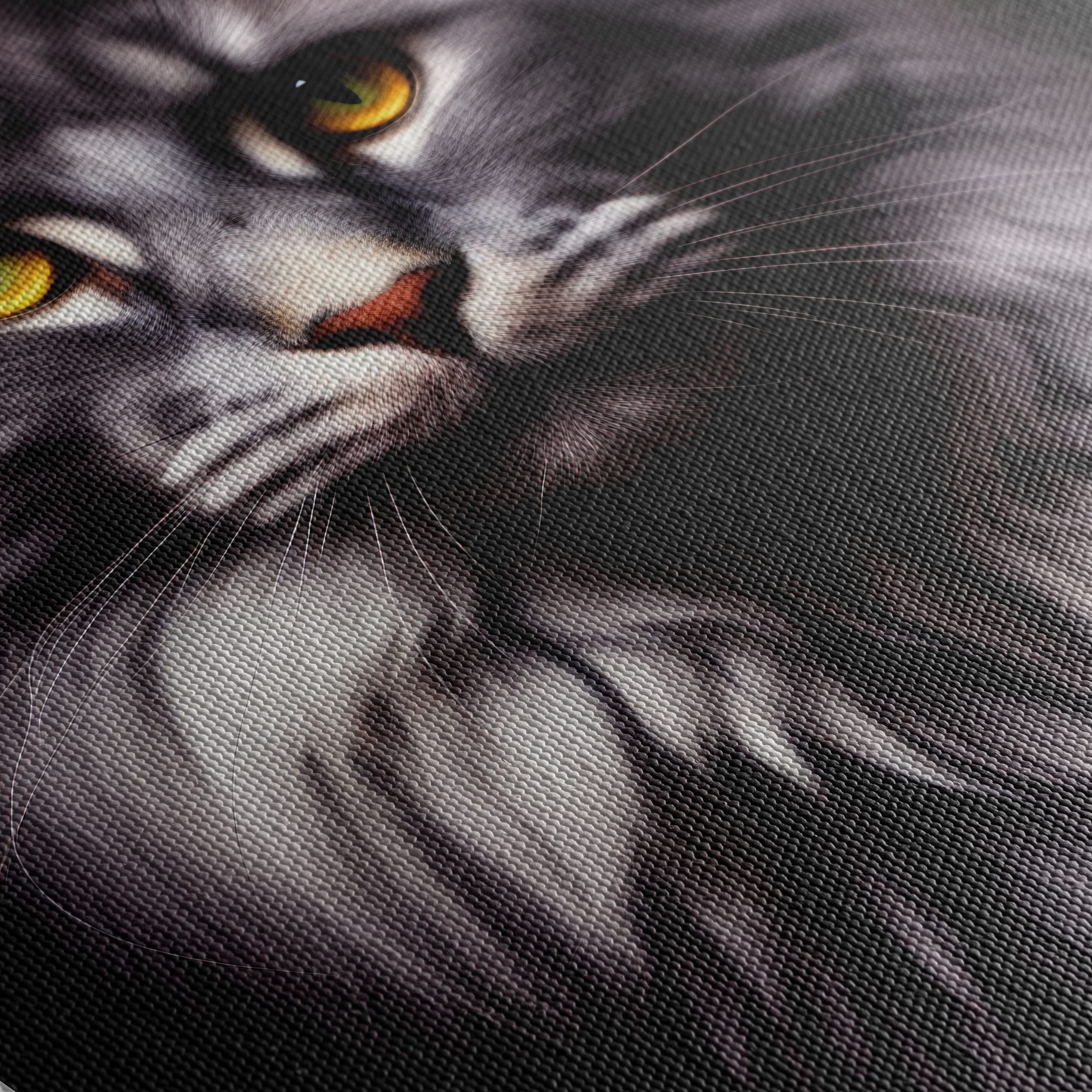 Majestic Feline Portrait on Black Background - Image 5