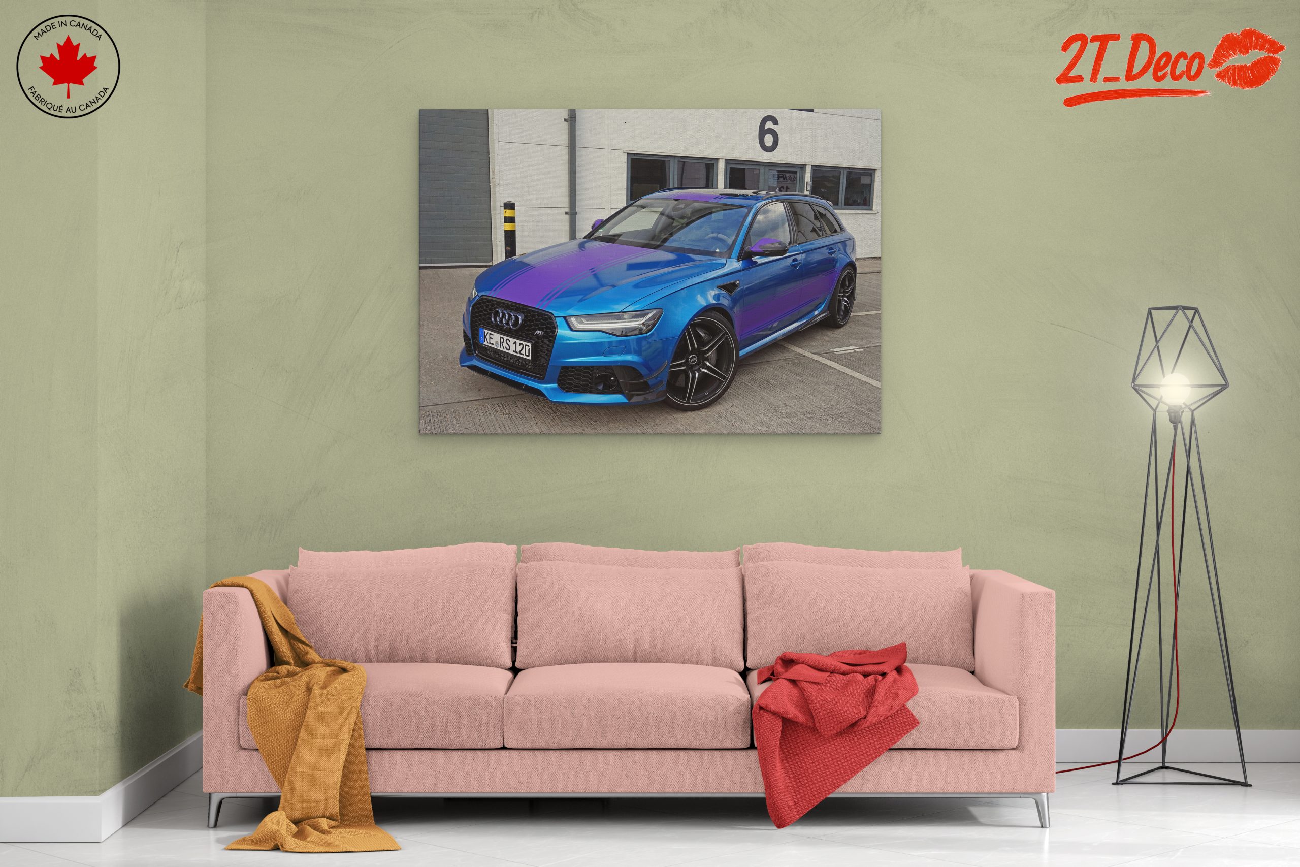 Stylish Audi RS6 in Striking Blue and Purple - Image 2