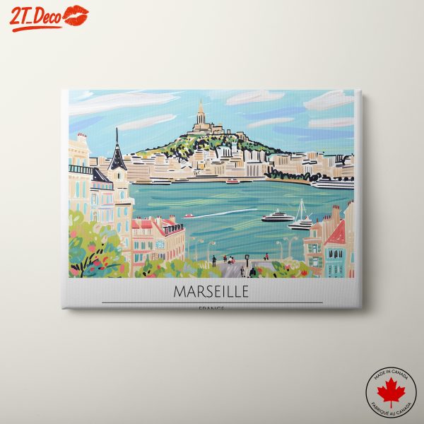Stylized Art of Marseille Landscape