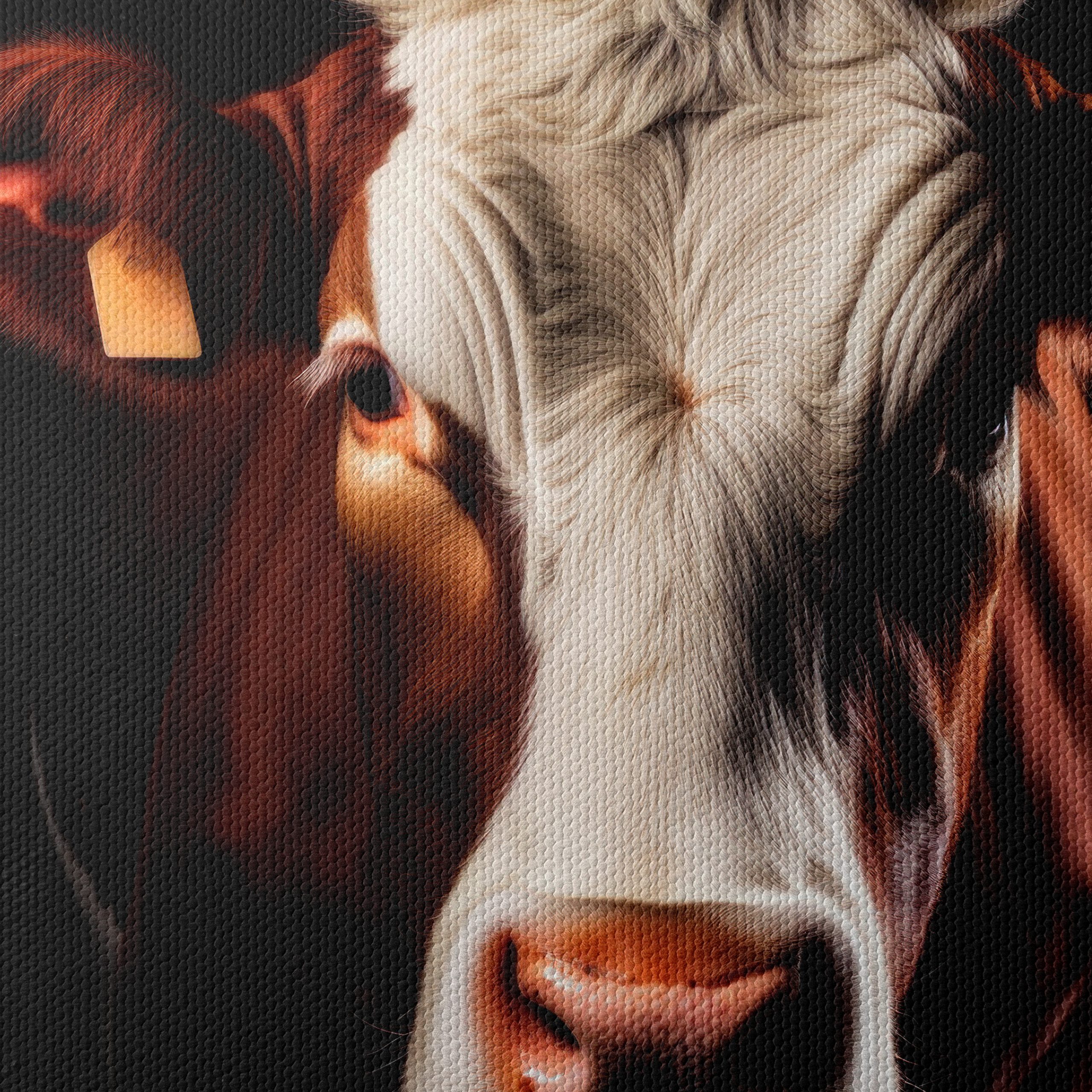 Lifelike Cow Portrait with Black Background - Image 4