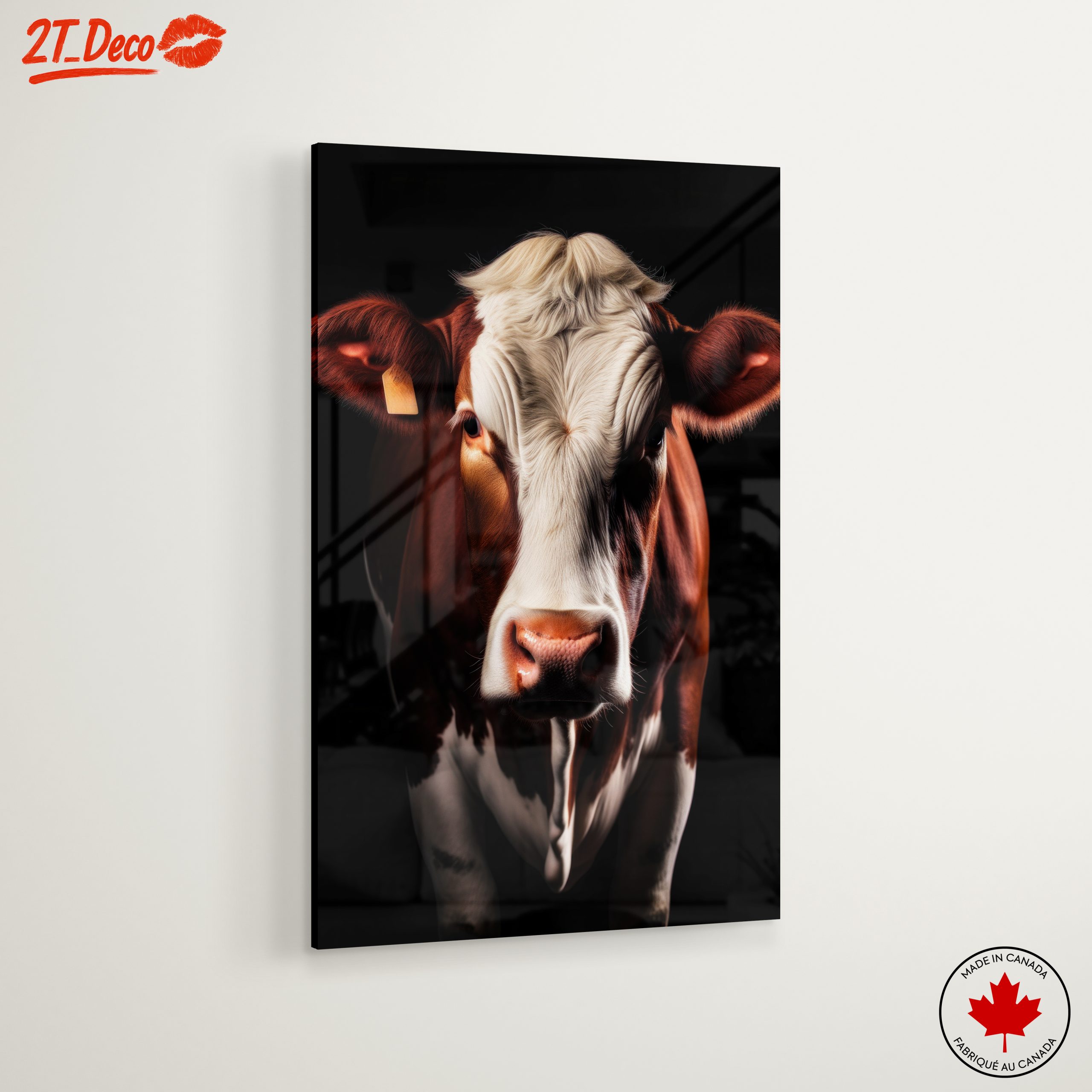 Lifelike Cow Portrait with Black Background - Image 6