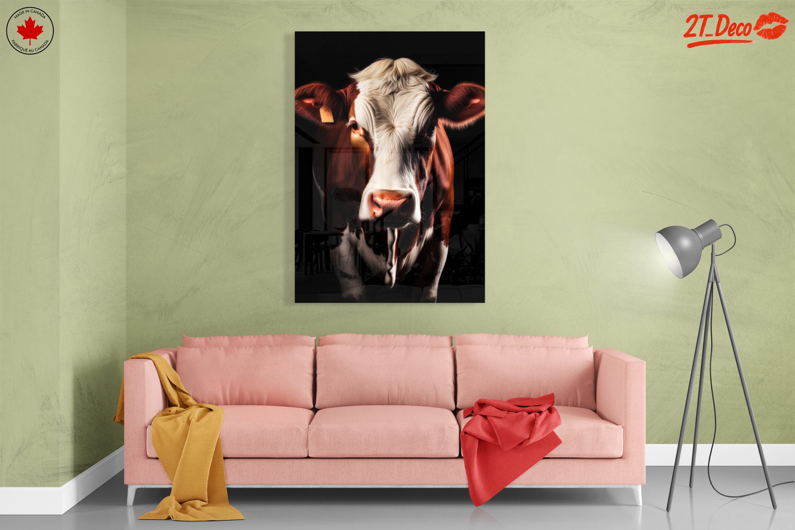 Lifelike Cow Portrait with Black Background - Image 7